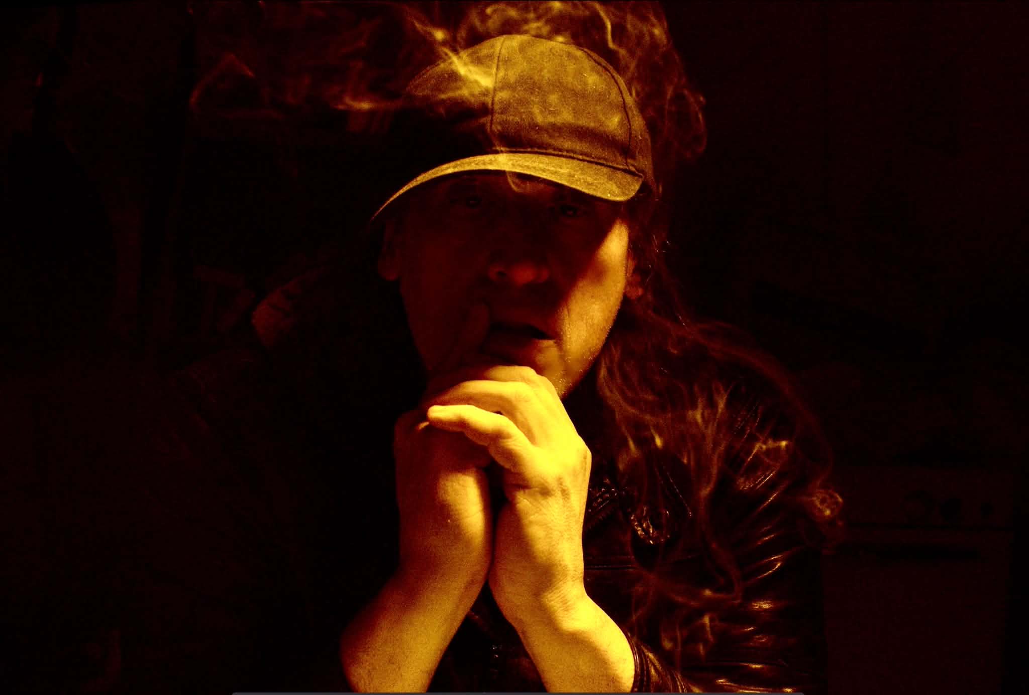 Amber smoke-lit portrait graded by GSP Studio