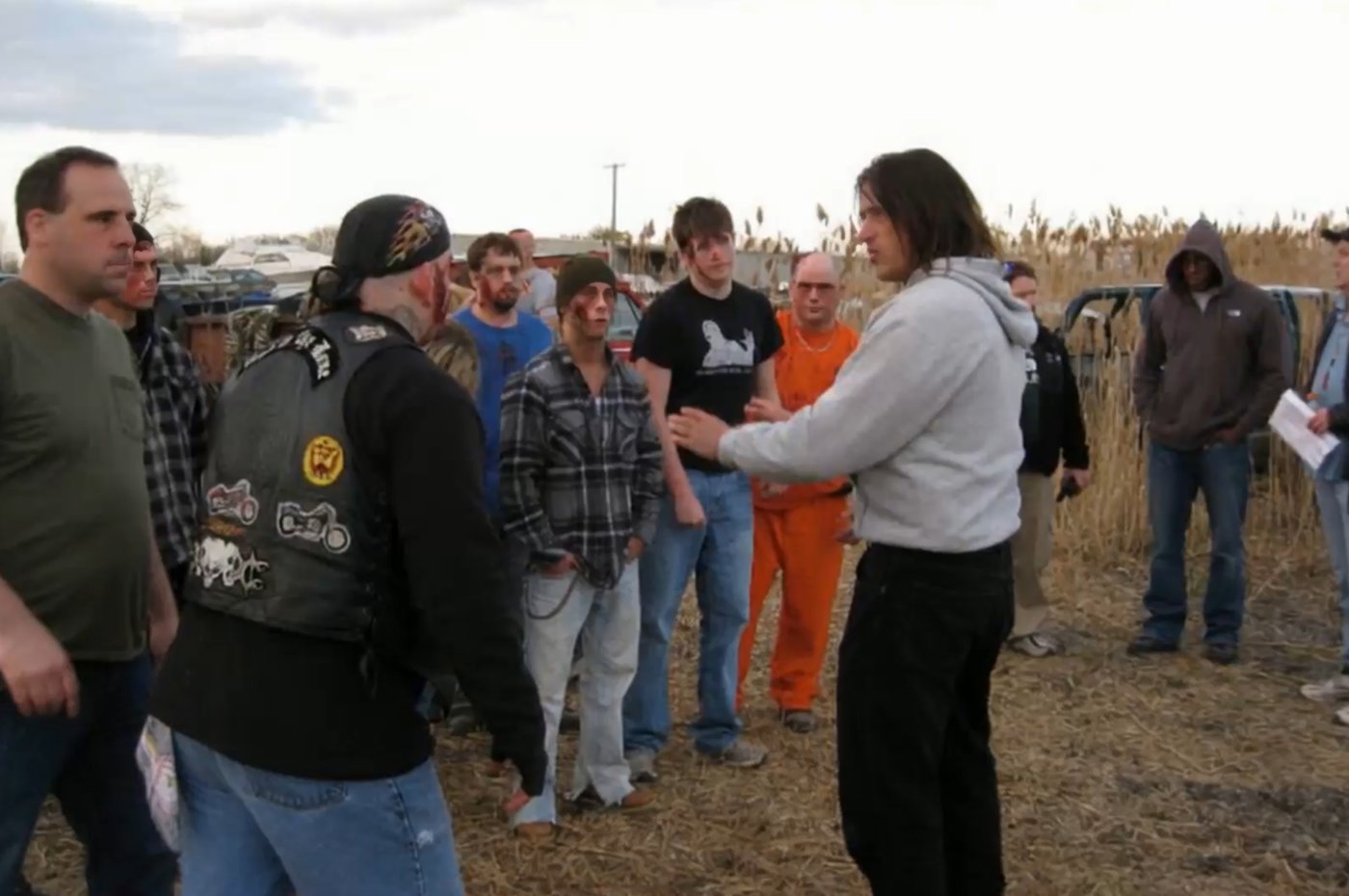 George S. Pogacich directing a group fight on the set of Necroland